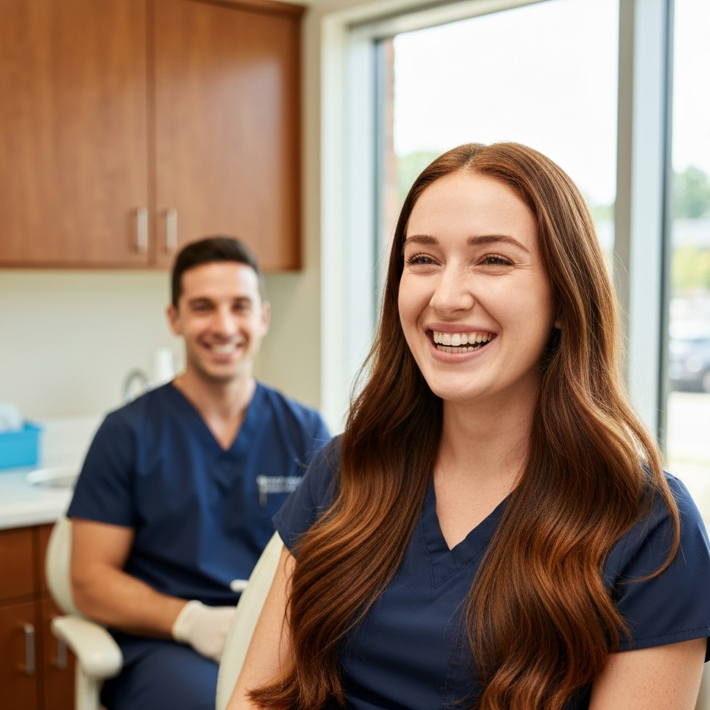 woman smiling after getting sinus augmentation at Boulder Smile Design